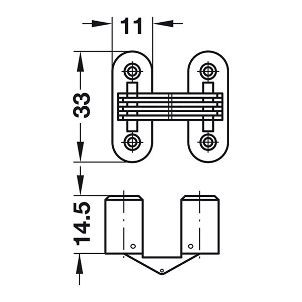 Cerniera per spessori legno • 16 mm