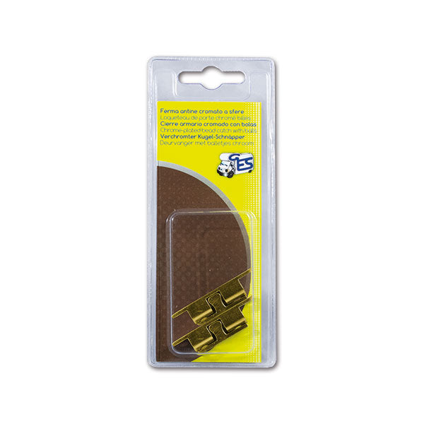 2 messingbeschichtete Kugel-Türstopper • Blisterpackung
