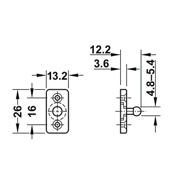 Chiusura push per antine • 37 x 40 mm