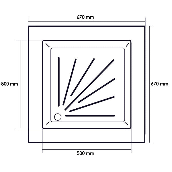 Piatto doccia in materiale plastico • 500 x 500 x 80 mm