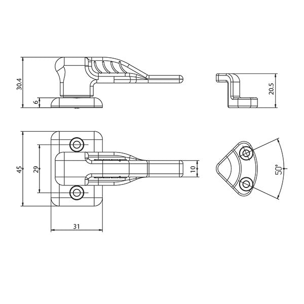 Ferma porta scuderia con riscontro • avorio