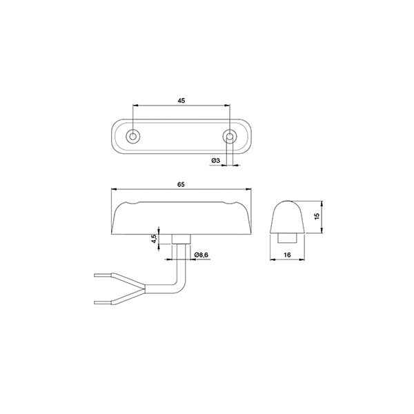 Luce ingombro posteriore rossa a LED • S 24-2