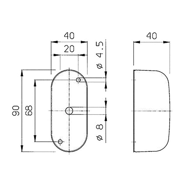 Luce ingombro bifacciale a lampadina • SPL 2000