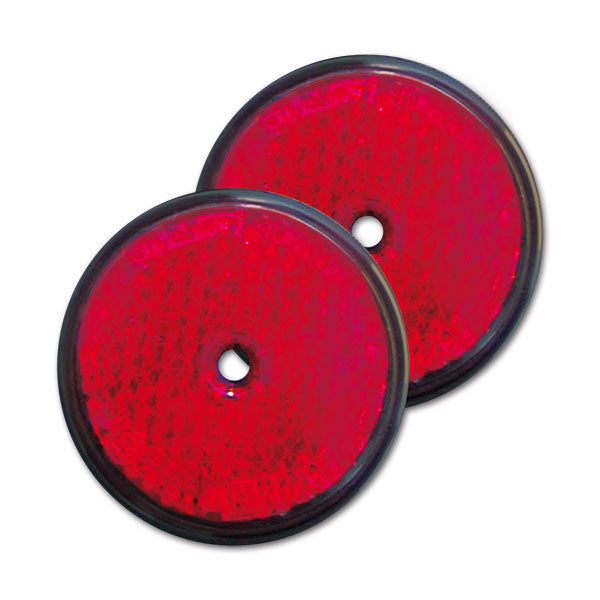 Catadiottro con foro • rosso • Ø 60 • blister