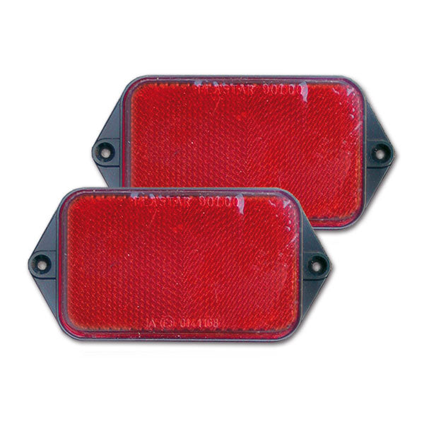 Catadiottro 95 x 60 mm rosso • fissaggio a vite • blister