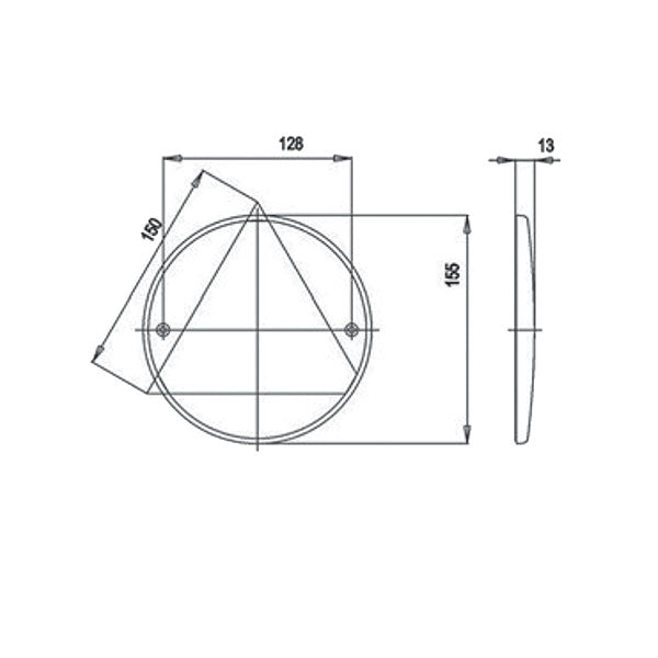 Catadiottro DR 110 con triangolo • Ø 155