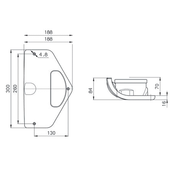 Modulo L2000 componibile triangolare • sinistro