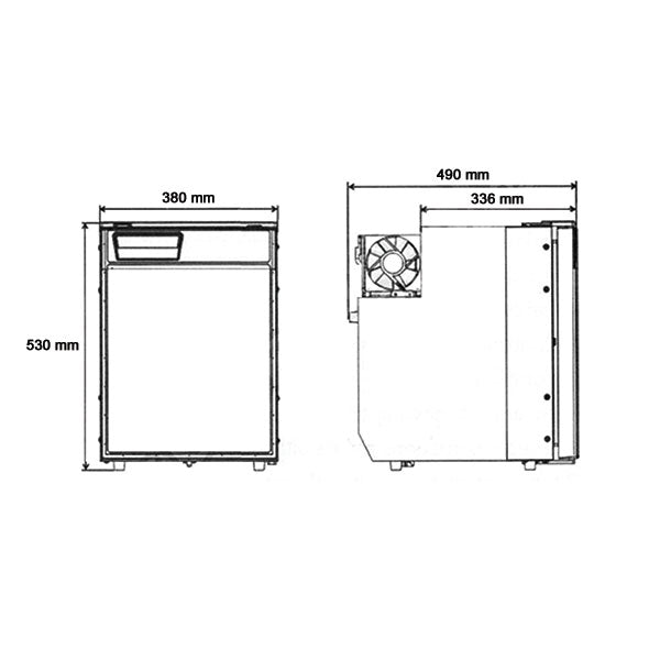 Frigorifero SVR50 L a compressore • cerniera sinistra