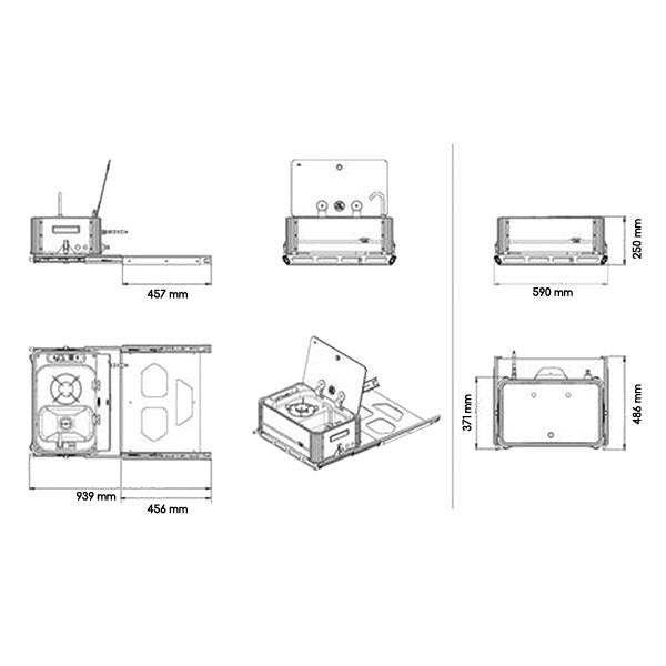 Cucina slideout frontale • 1 fuoco