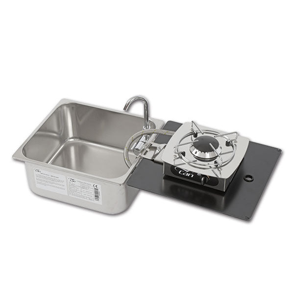 Piano cottura Hoodiny con lavello quadrato