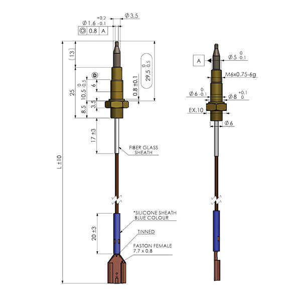 Termocoppia CAN • 600 mm