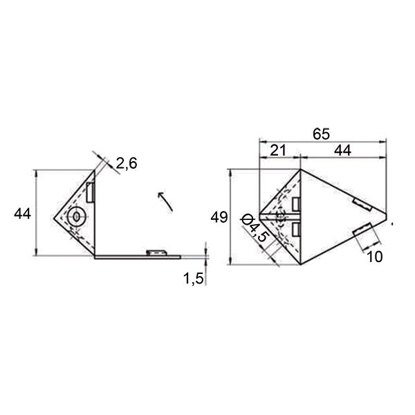 Fissamobili angolare • 3 fori • blister