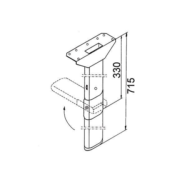 Gamba tavolo pieghevole grigia