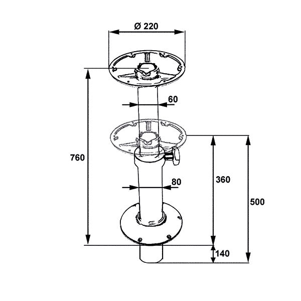 Gamba tavolo nautica