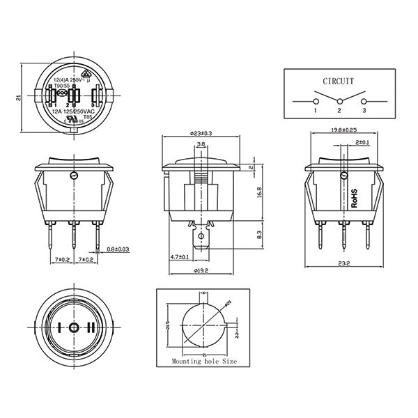 Interruttore unipolare • 12 V