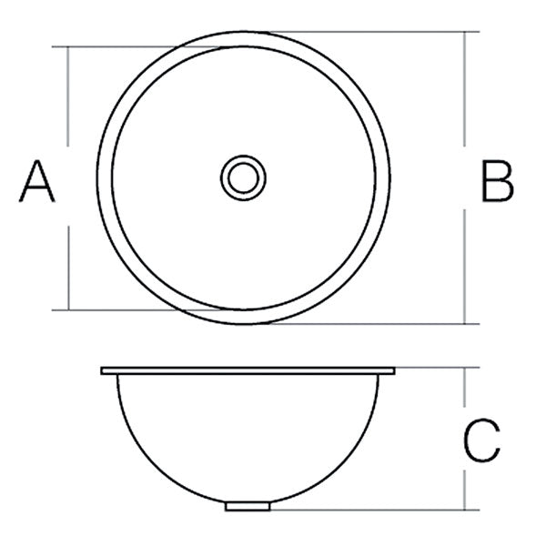 Lavello inox tondo • Ø 300 mm • LA1410