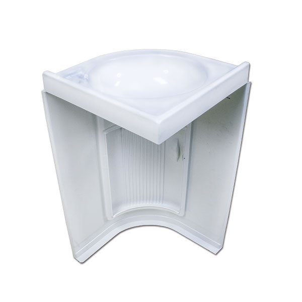 Lavandino BA103 angolare con mobiletto • bianco