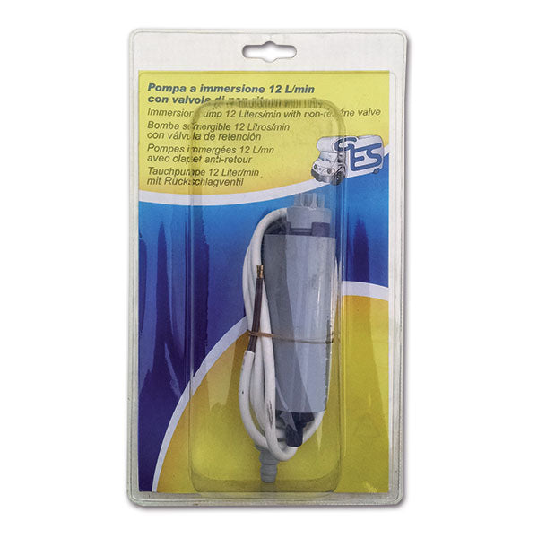 Pompa a immersione con valvola • 12 L/min • blister