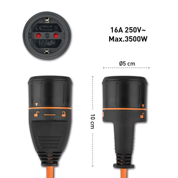 Electralock-Verlängerungskabel mit Schloss – 1,5 m
