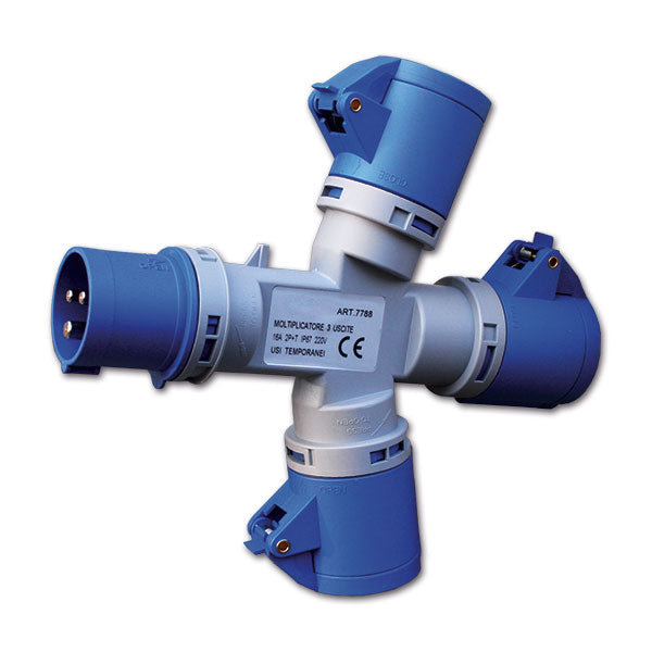 Moltiplicatore a 3 vie CEE IP44 • 16 A