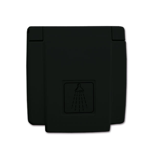 Doccia esterna nera attacco tubi rigidi • 2 m