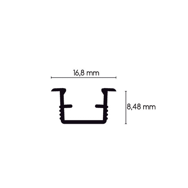 Profilo porta LED con coperchio • 2,2 m
