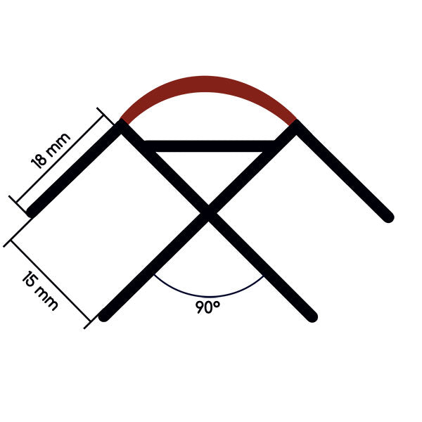 Profilo angolare • 2,2 m • marrone
