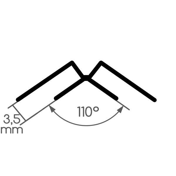 Profilo angolare a W • 2,2 m • marrone