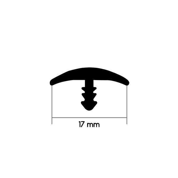 17 mm Profil ohne Nagel • grau