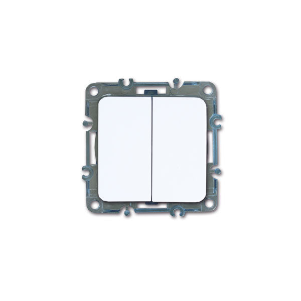 Interruttore unipolare doppio GalaXL • bianco