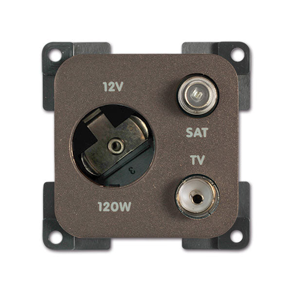 Presa 12 V DC • TV • SAT • marrone