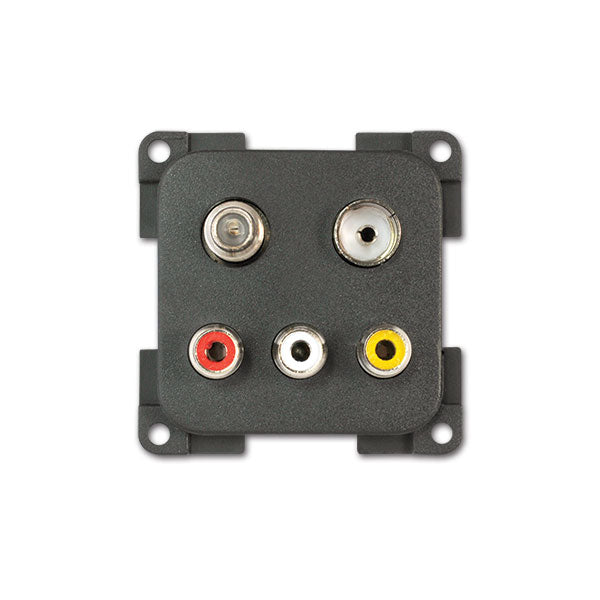 Modulo 3 prese RCA / TV / SAT • grigio