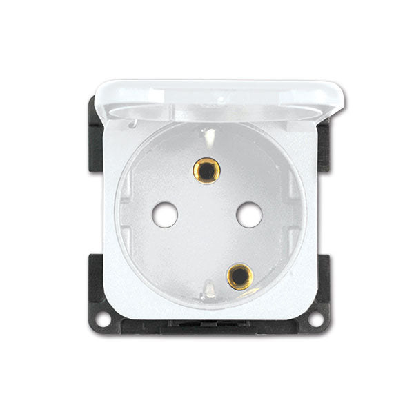 Presa schuko con coperchio • bianca
