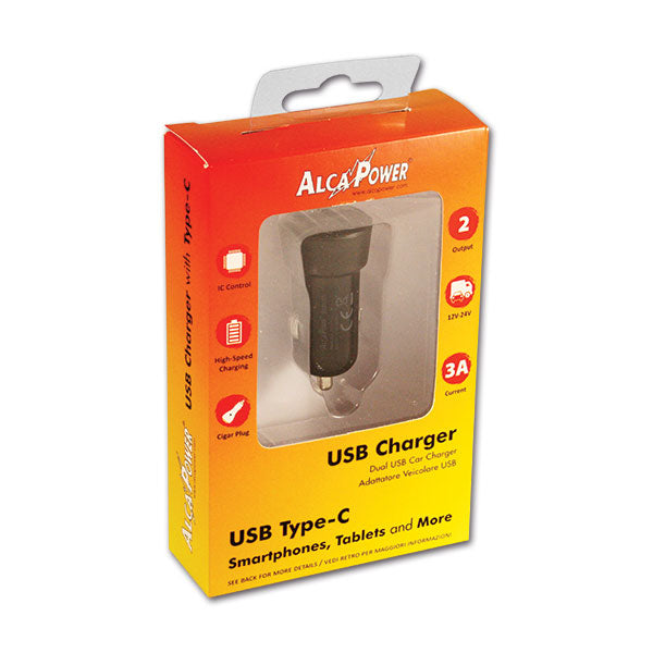 Zigarettenanzünder-Adapterstecker 12V - 2 USB / Typ C