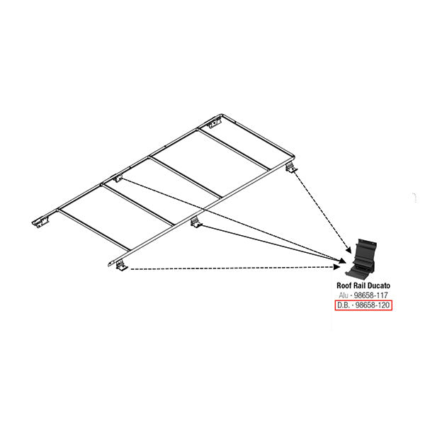 Kit staffa centrale Rail Ducato BLK