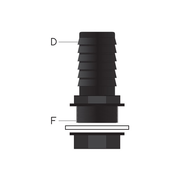 Raccordo dritto maschio F 1/2" • D Ø 20 mm