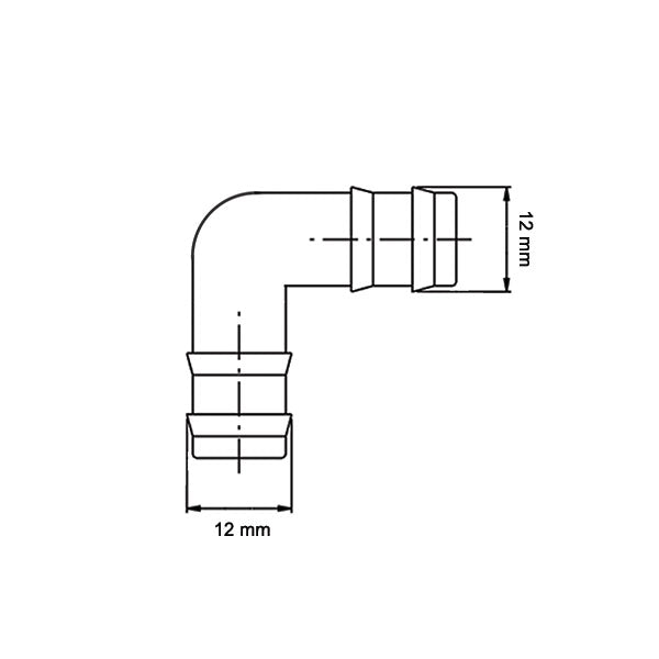 Manicotto curvo 90° • Ø 12 mm