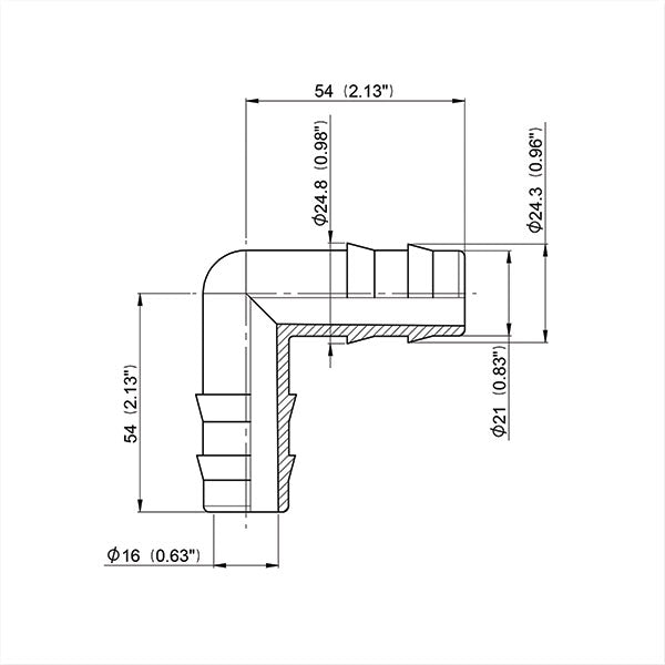 Manicotto curvo 90° • Ø 25 mm • blister