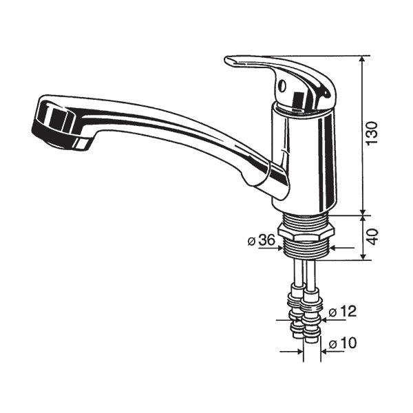 Miscelatore Mono • doccetta e interruttore • Ø 36 mm