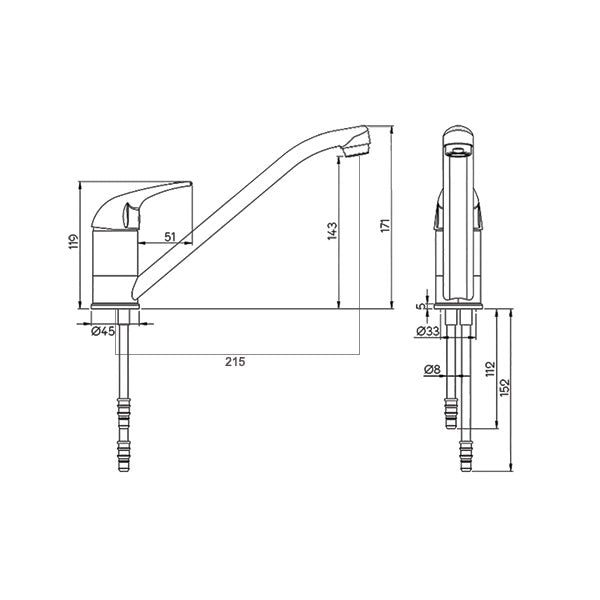 Miscelatore lavello Charisma • canna 215 mm