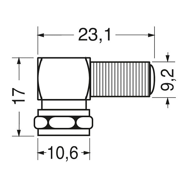Adattatore F/M 90° • Ø 5 mm