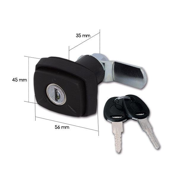 Serratura 1036 • nera • cilindro e chiave