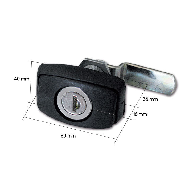 Serratura 1046 • nera • cilindro e chiave