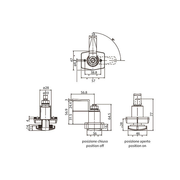 Zadi Druckschloss • mit Schlüssel • weiß