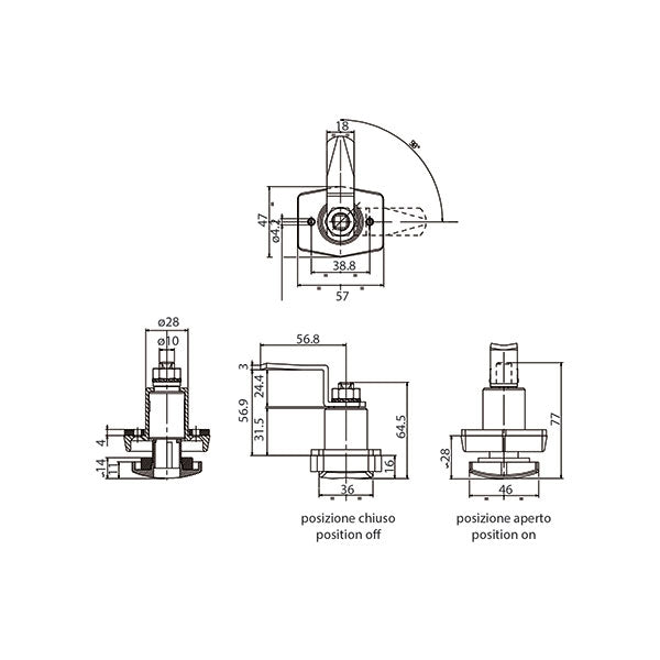 Serratura push nera Zadi con chiavi • blister