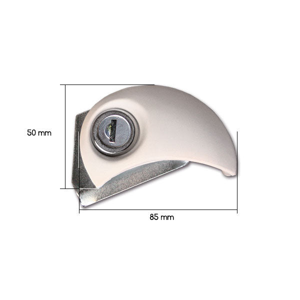 Klappenschloss Moonlock • Zylinder und Schlüssel • rechts