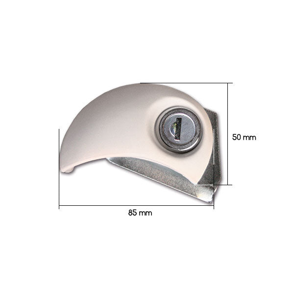 Serratura Flap Lock Moon • cilindretto e chiavi • sinistra