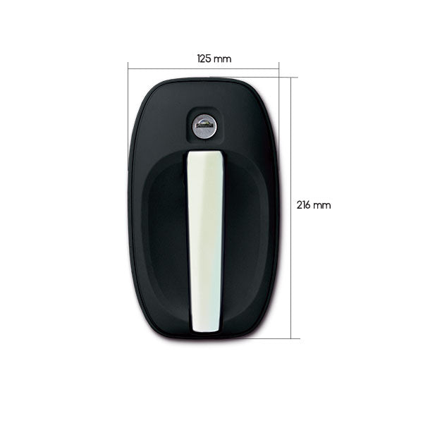 Serratura esterna 1122 • cromata nera • con chiavi