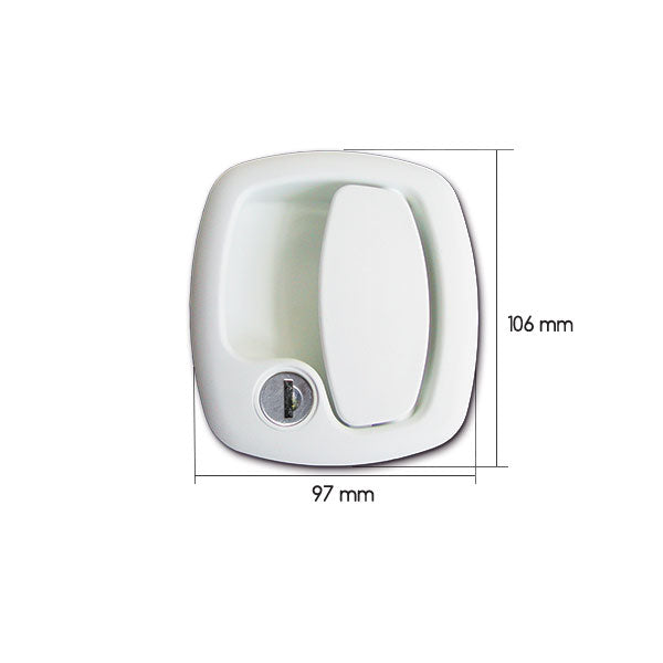 Maniglia esterna 1200 • cilindro e chiavi New System • bianca