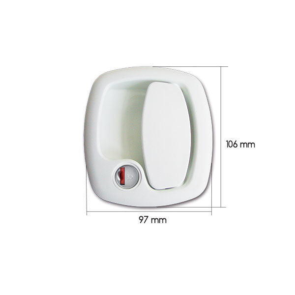 Außengriff 1200 • Zadi Zylinder und Schlüssel • weiß